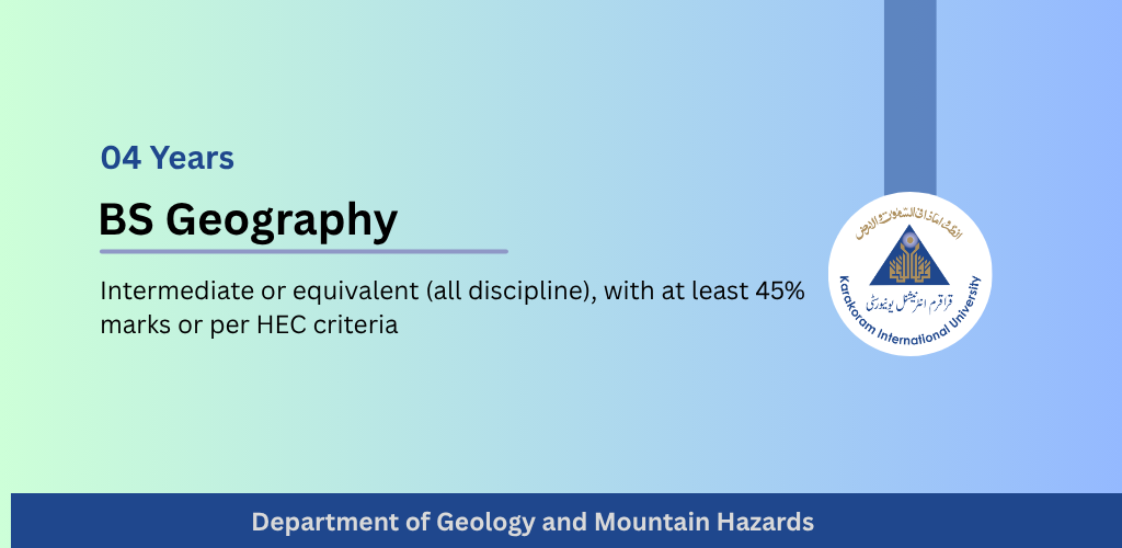 New programs in Department of Geology and Mountain Hazards